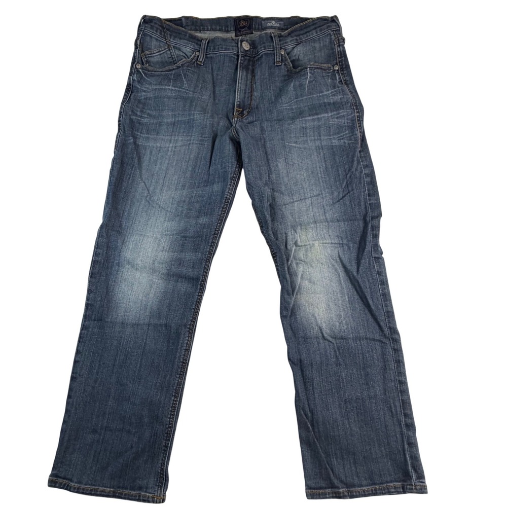 Rock & Republic Mens Relaxed Straight Leg Jeans Medium Wash Blue 38x30